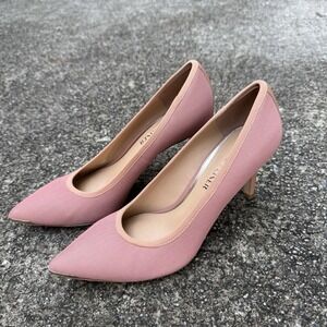 Donald Pliner Pump Women's Sz 8 M‎ Ezraa Dusty Rose Pointed Toe W/ Metallic Cap